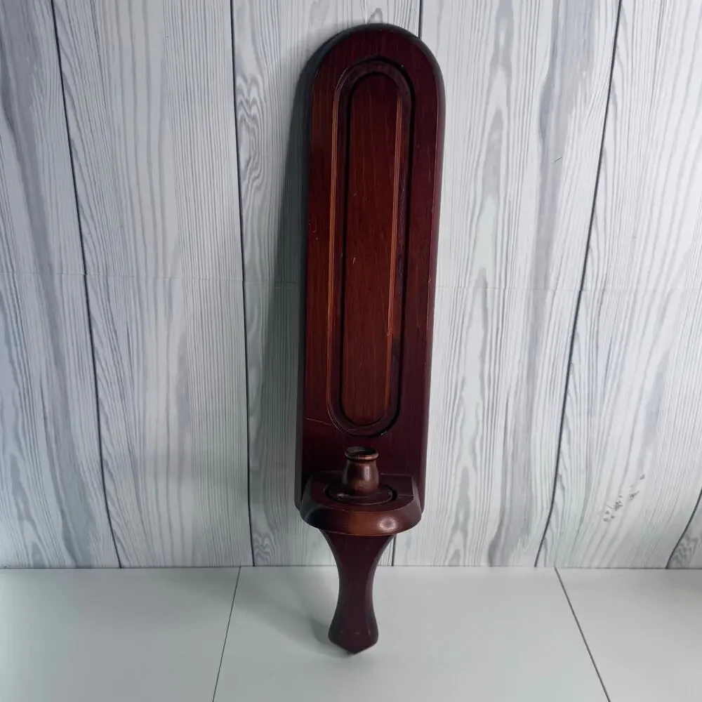 Vintage Wooden Candle Wall Sconces 15” Tall Primitive